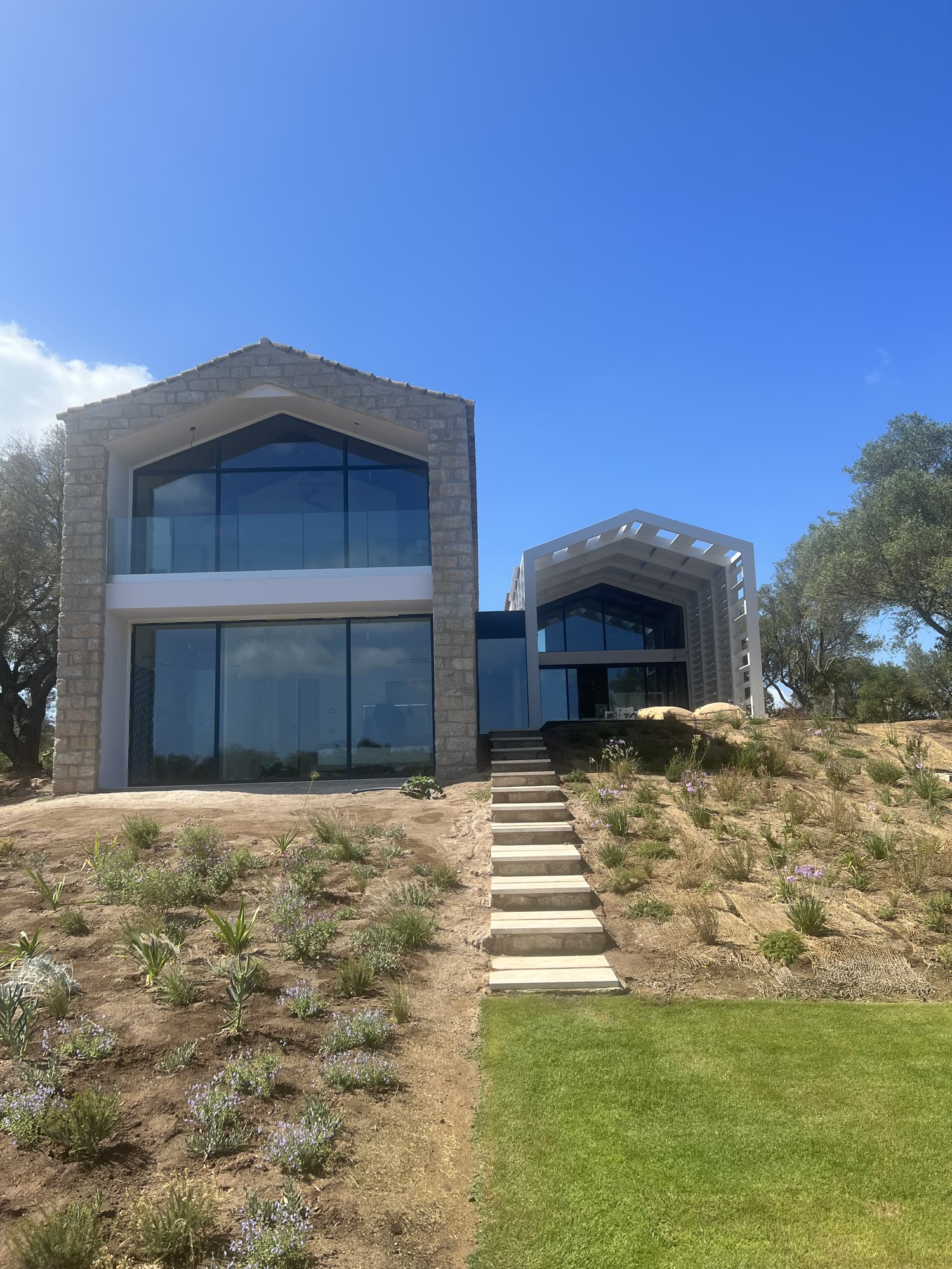 Sardinia, the cliffside villa during the works